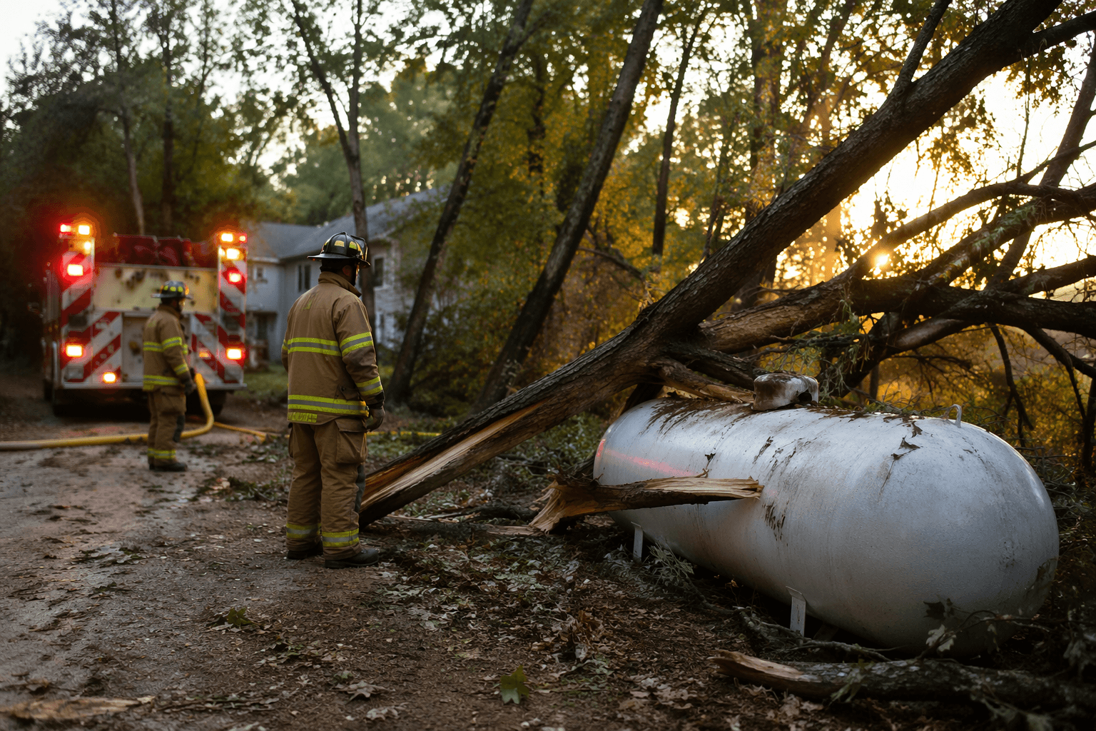 Sunapee fire responds to propane leak after storm topples tree