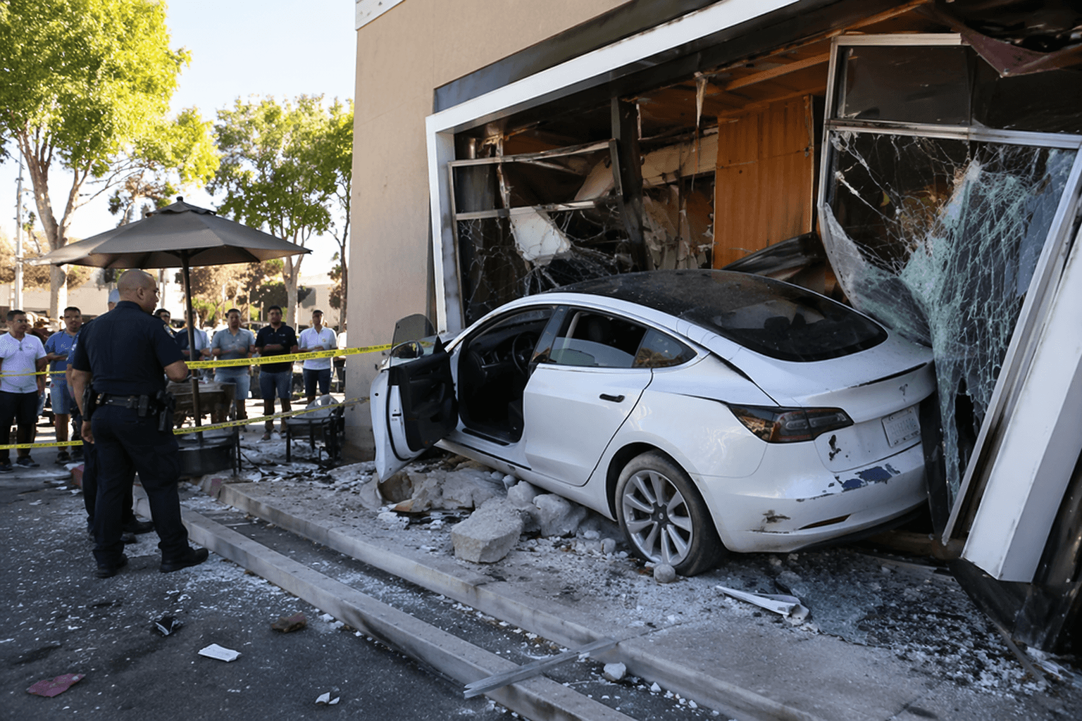 Tesla crashes into Simi Valley cafe, killing one and injuring five