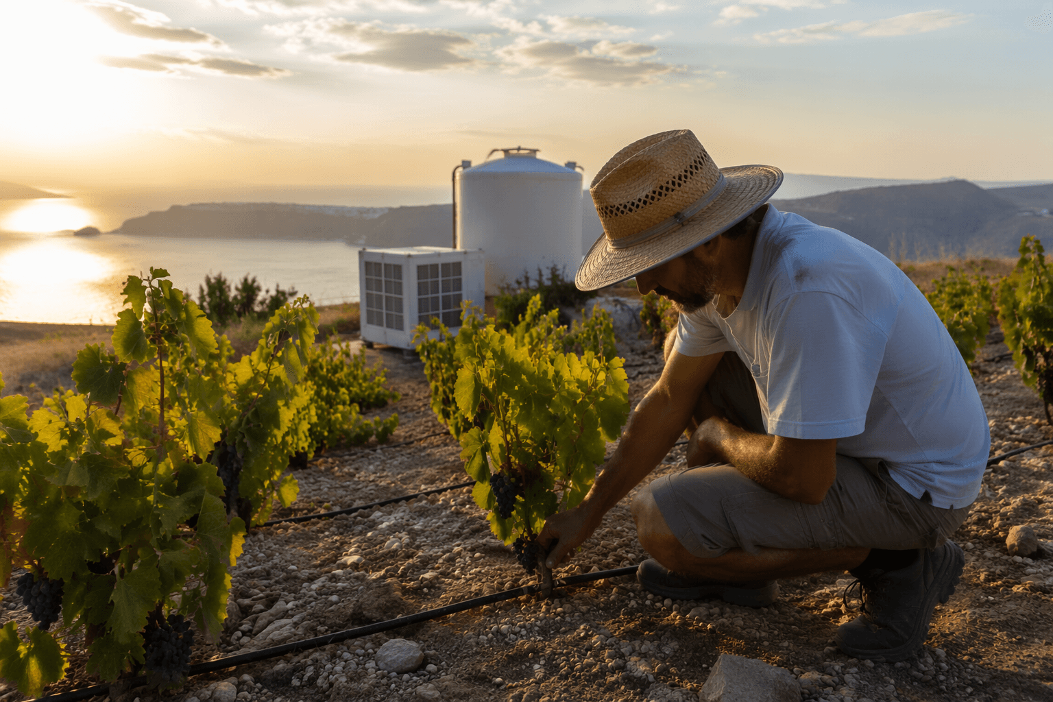 Santorini winemakers fight heat and drought with new water solutions