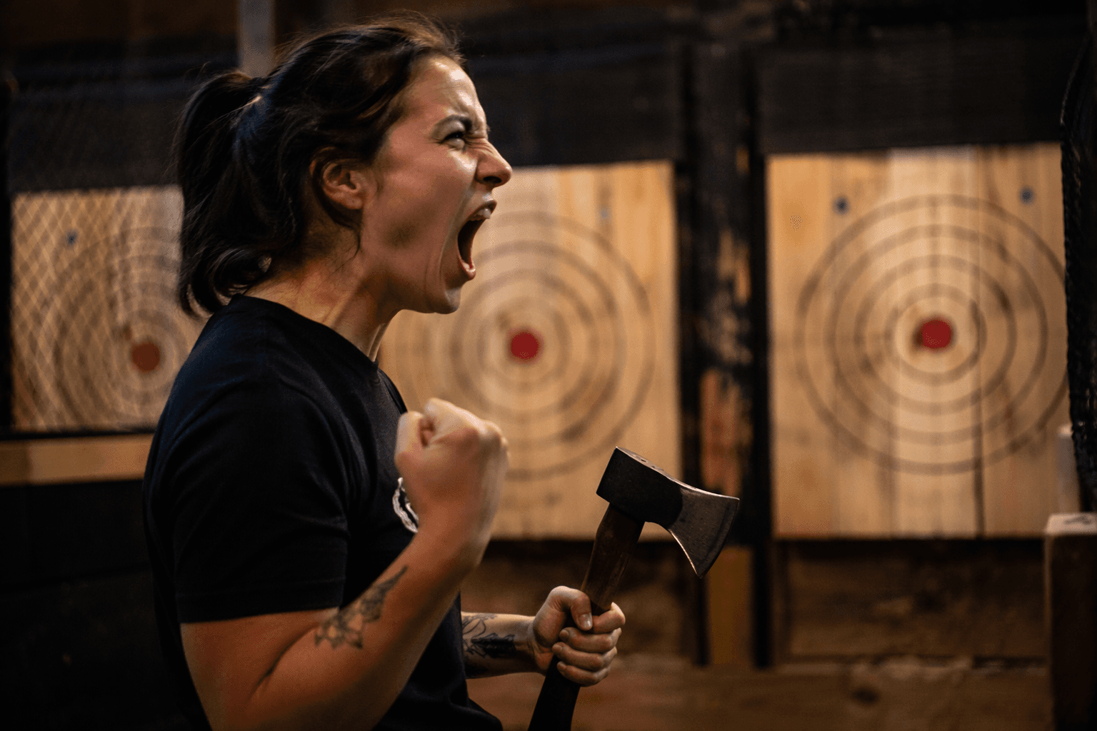 Axe throwing match day starts with rituals, rules and precision