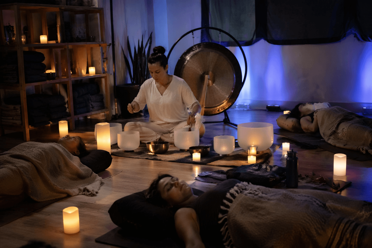 Community yoga studio offers restorative sound bath for deep relaxation