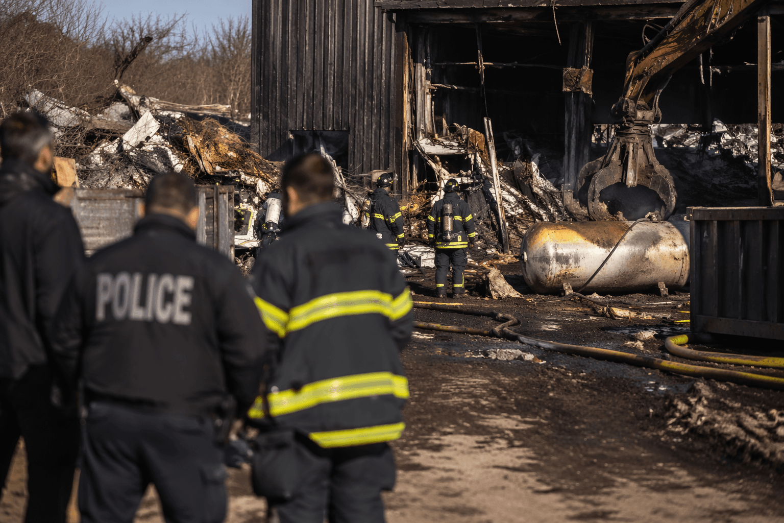Explosion at Holbrook recycling yard injures two, sparks fire probe