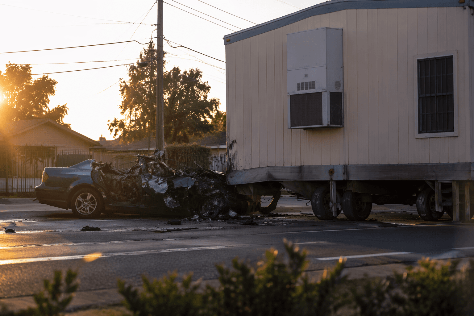 Driver killed in Fresno County crash with modular classroom trailer