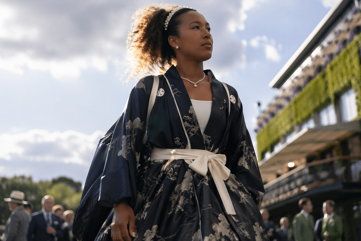 Naomi Osaka opens Wimbledon in kimono-inspired look with Mikimoto jewelry