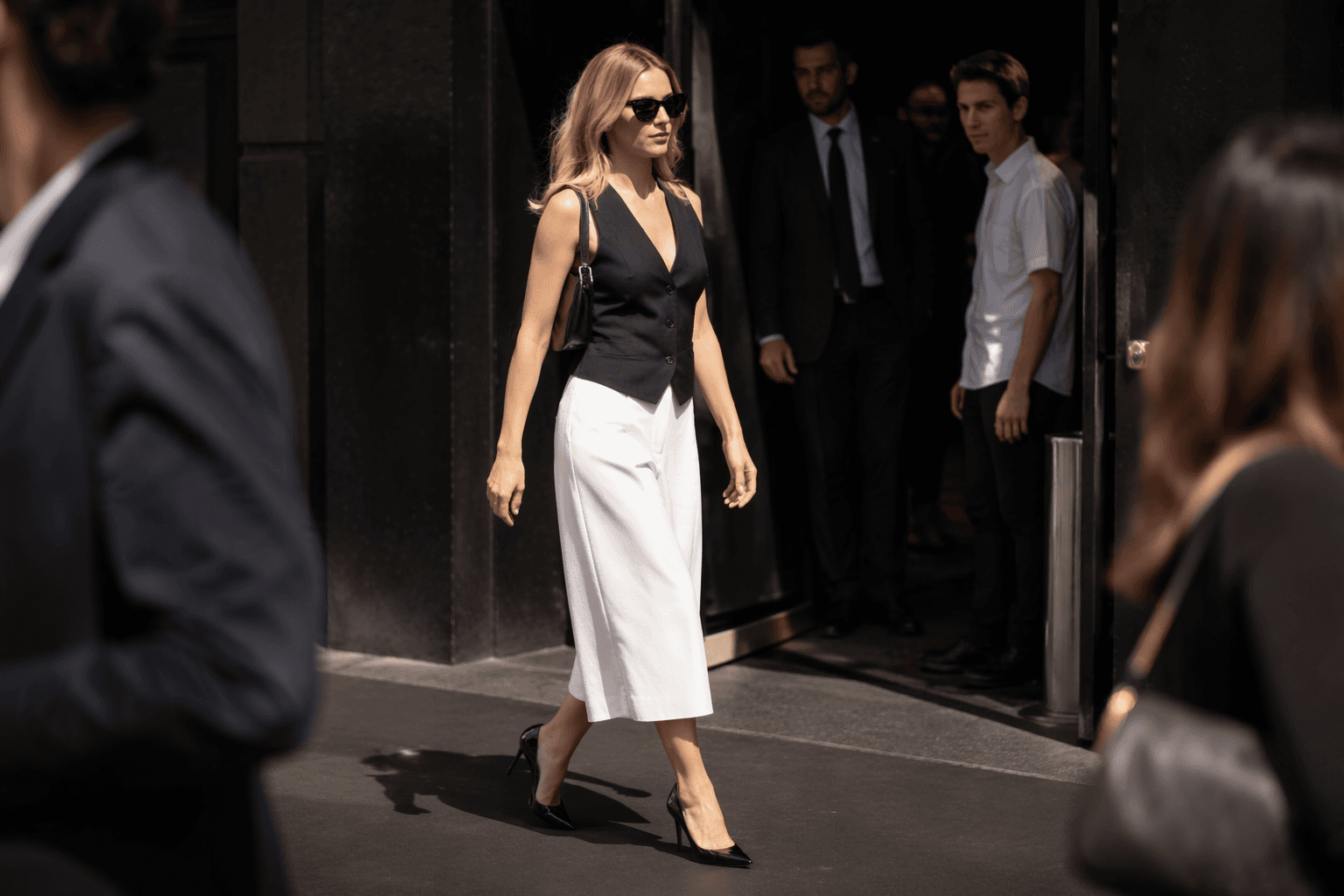 Margot Robbie makes culottes and heels the chic heatwave formula