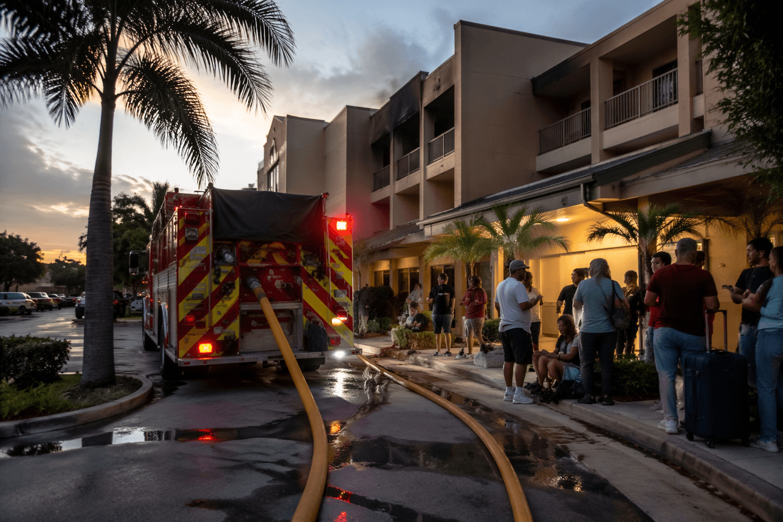 Laundry room fire forces evacuation at Plantation hotel, no injuries