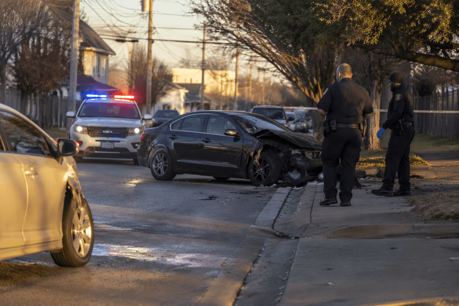 Police investigate shooting after crash in Forestville, driver stable