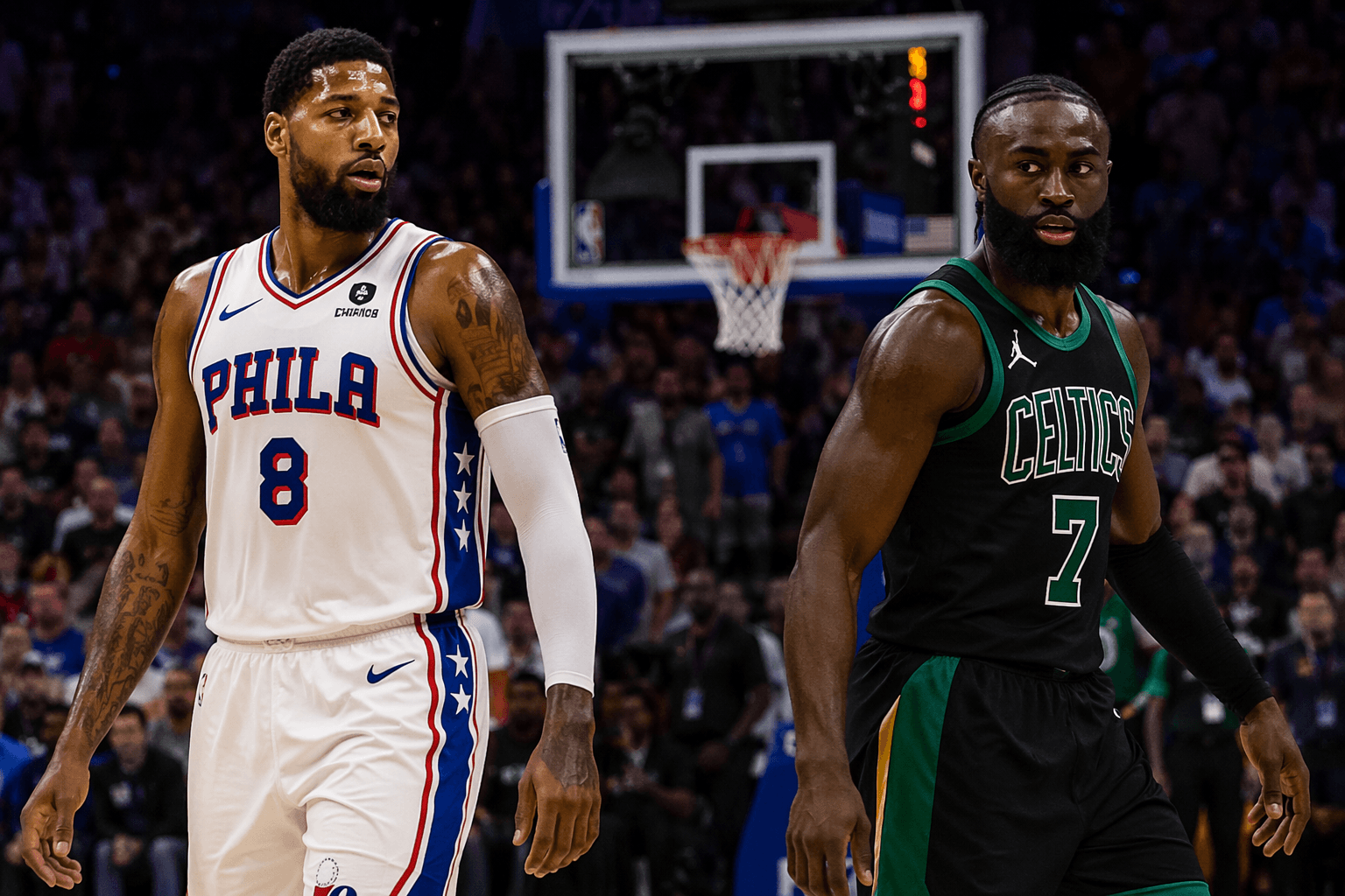 Celtics trade Jaylen Brown to 76ers for Paul George and picks