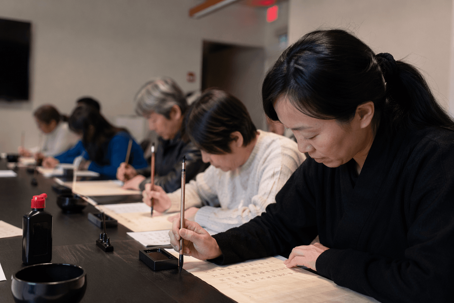 San Francisco library hosts meditative sutra-copying calligraphy session