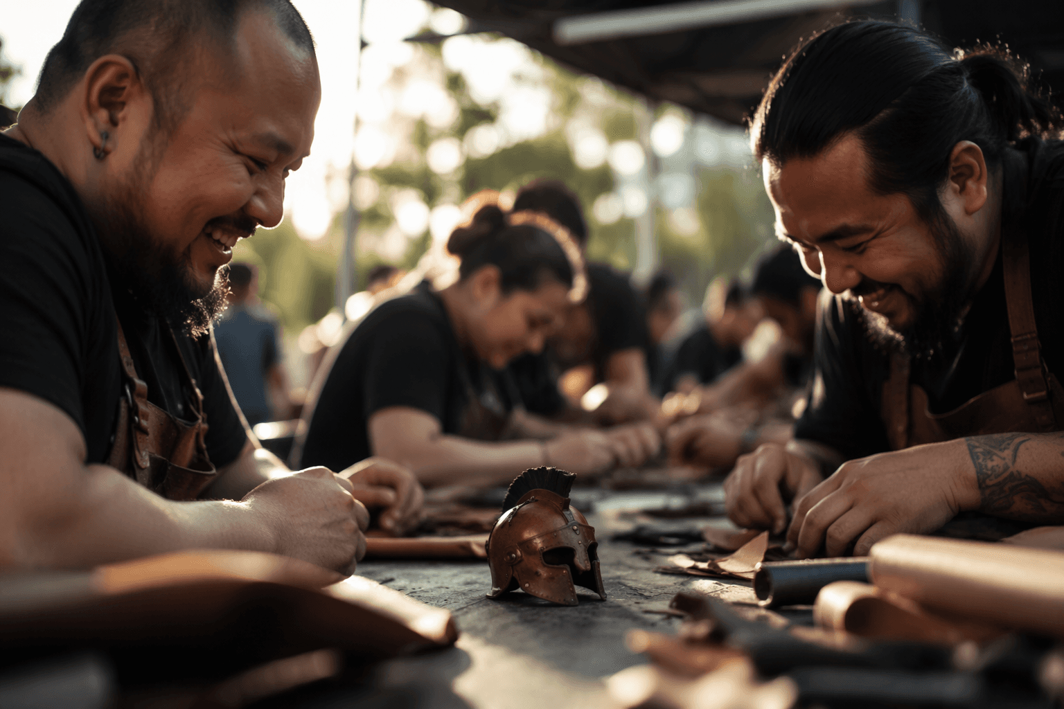 Gaius Leather Craft shares tiny leather gladiator helmet for Father’s Day
