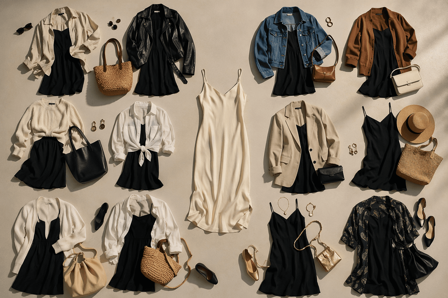 One slip dress, 16 capsule wardrobe looks for summer 2026