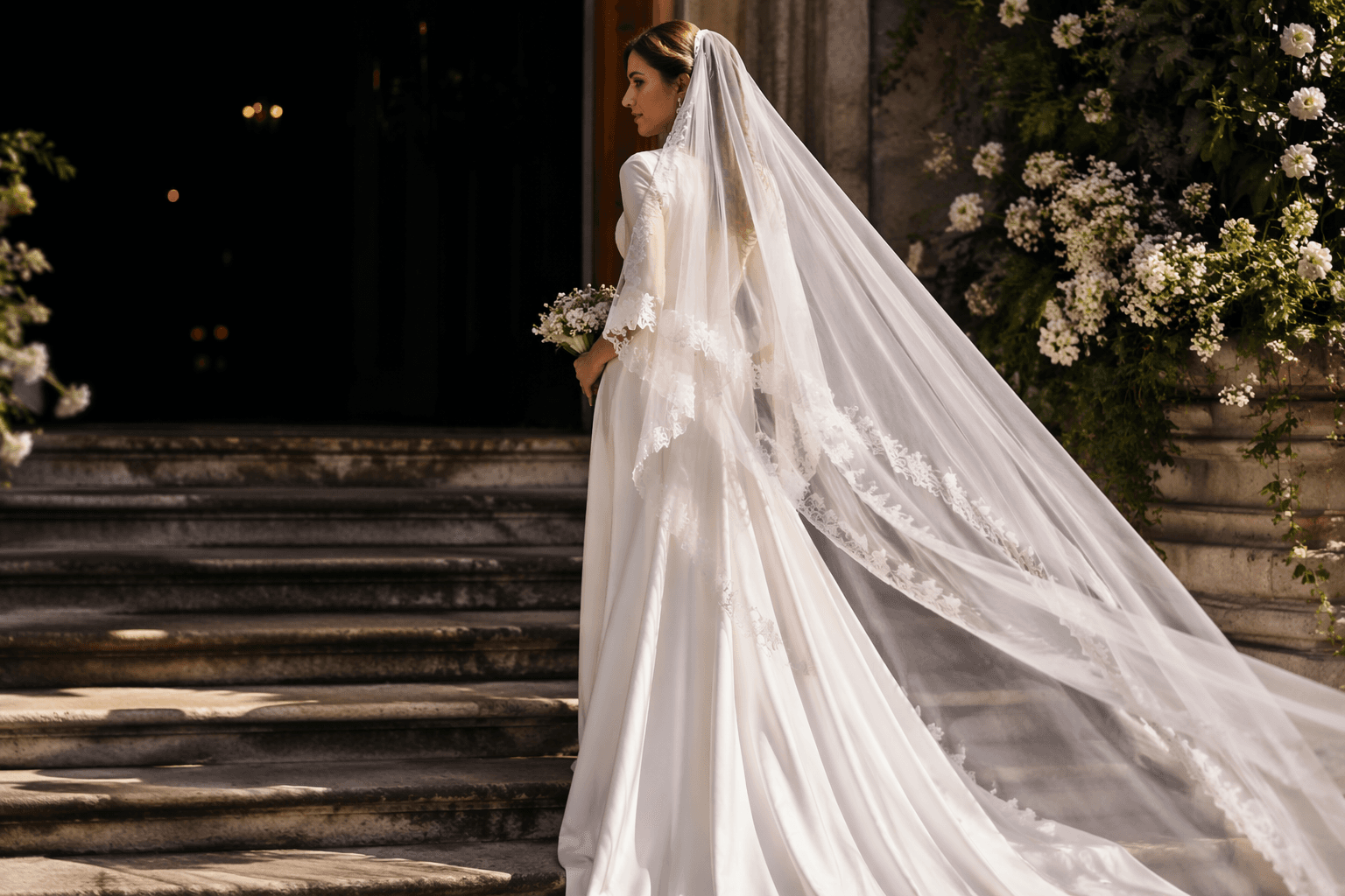 Celebrity weddings push brides toward quiet luxury and statement veils
