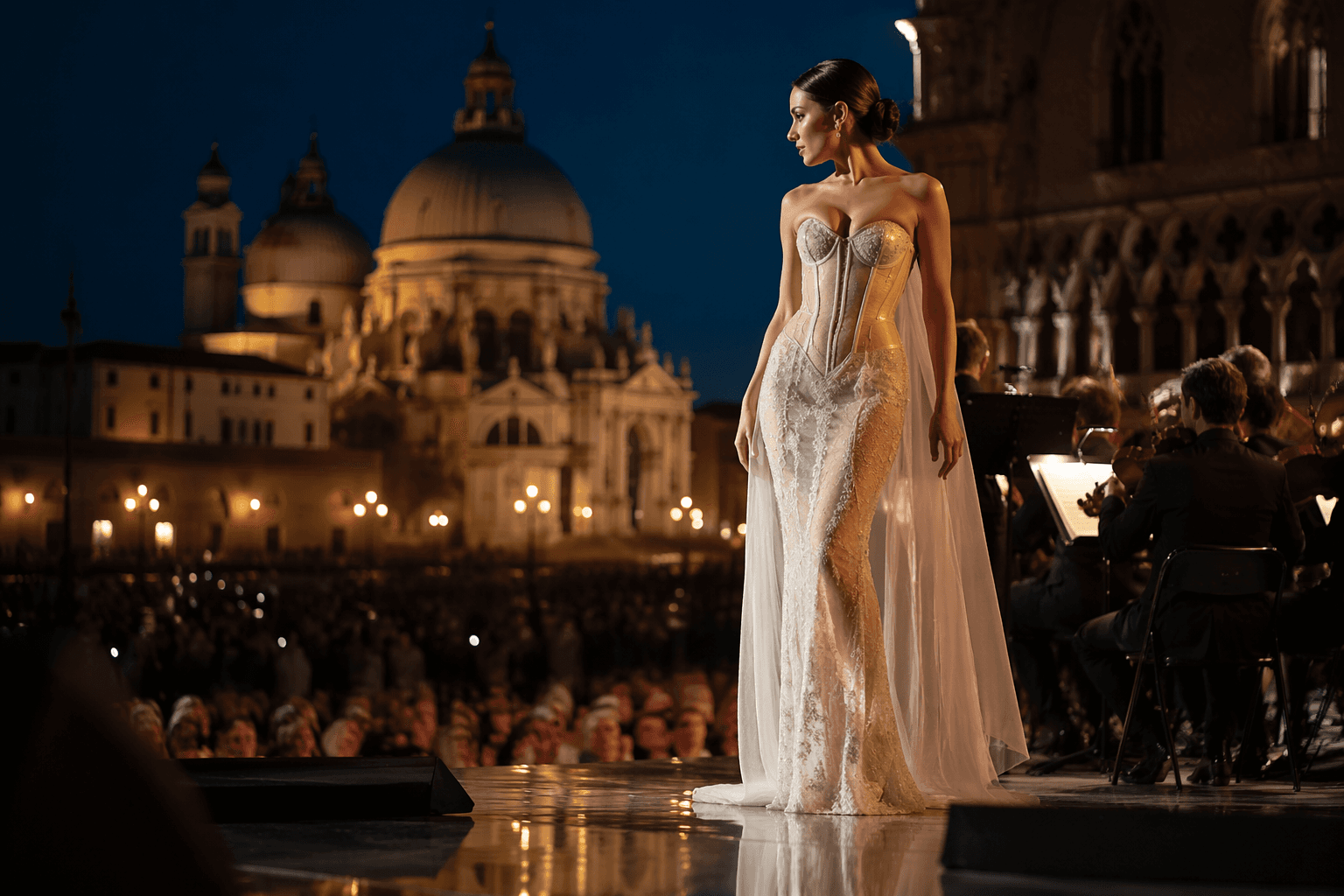 Bridal couture steps onto the stage at Venice concert