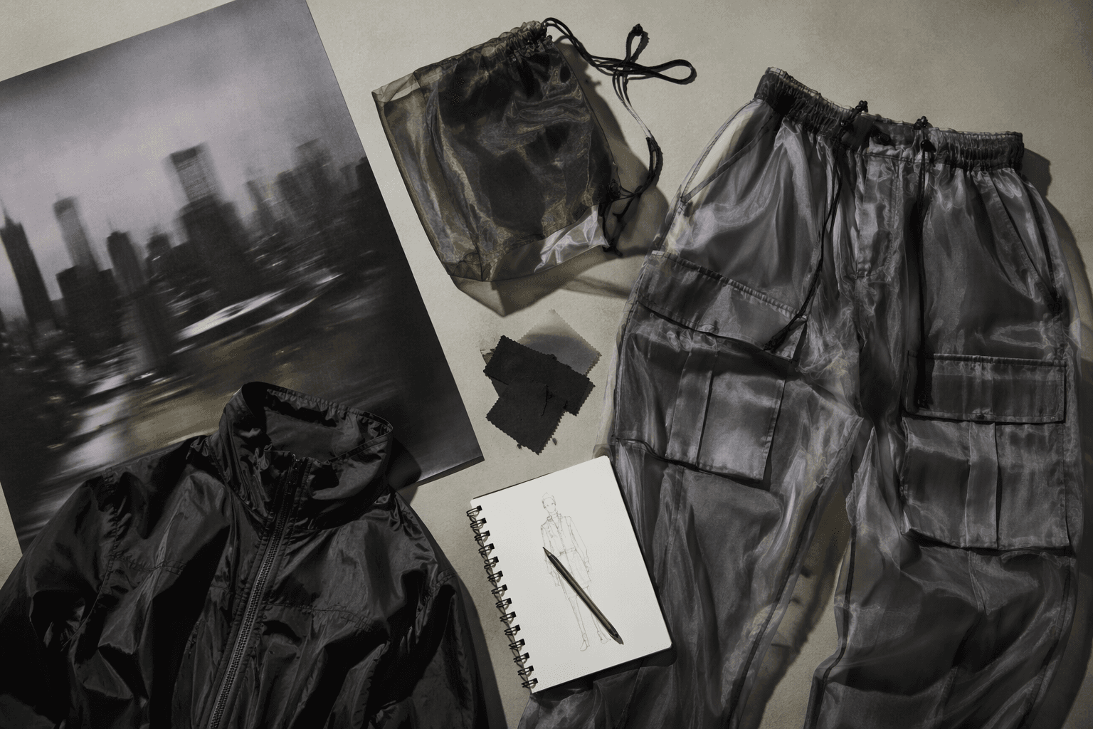 Shinya Kozuka turns blurred Tokyo scenes into dreamlike techwear in Milan