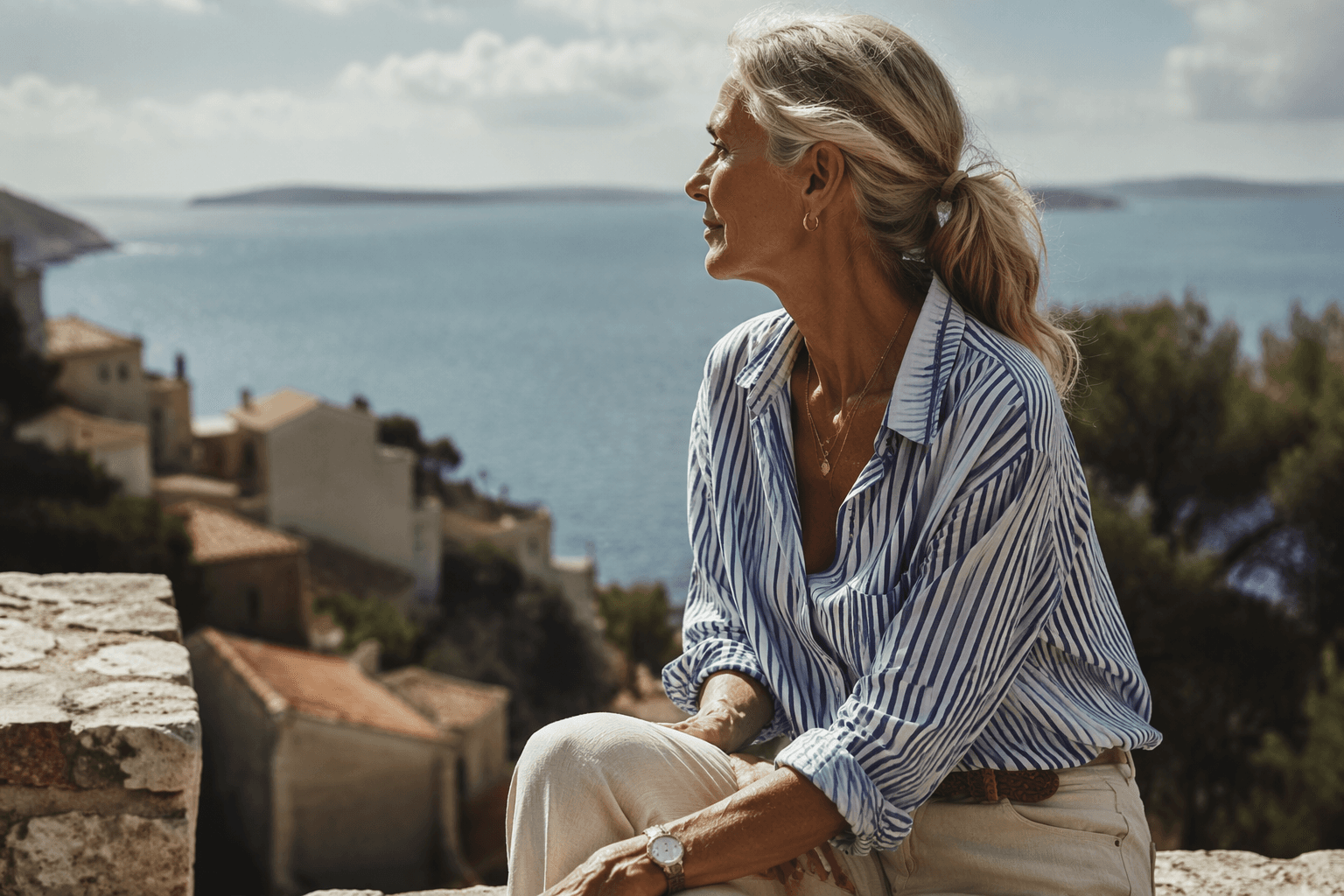 Why the striped shirt defines coastal grandmother style this summer
