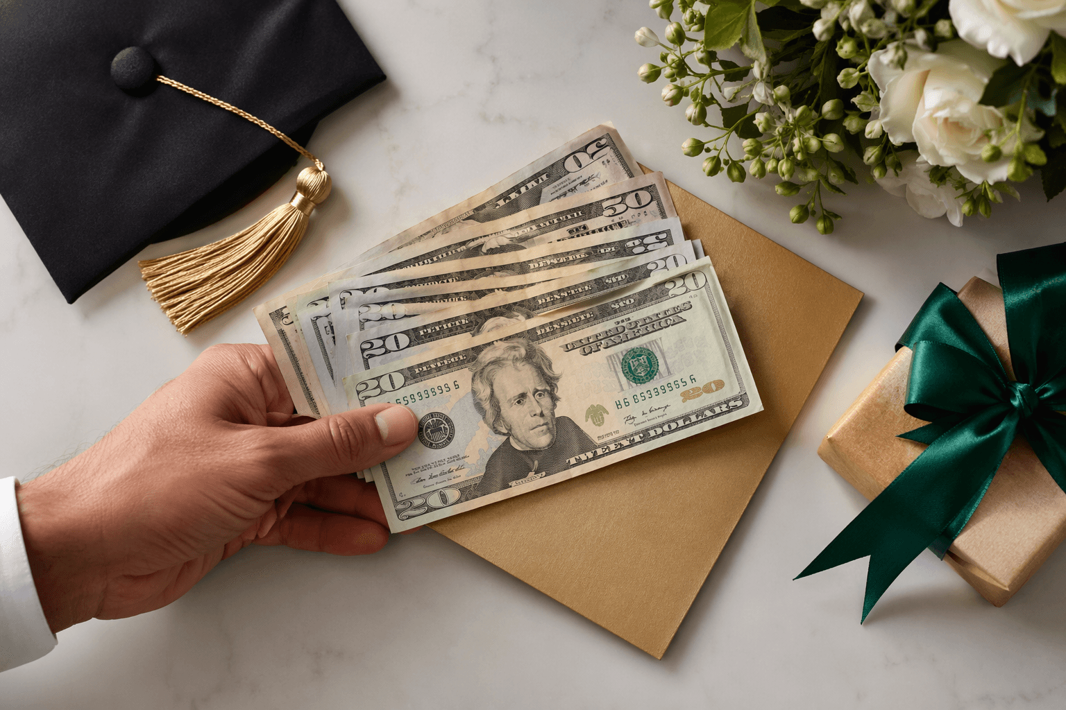 How much cash to give for graduation, by relationship and level