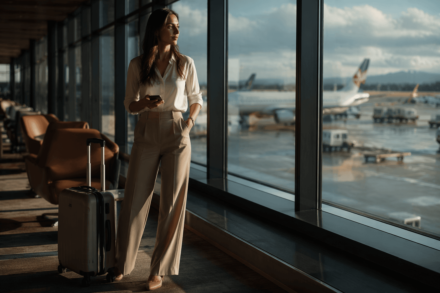Airport trousers make travel dressing polished and comfortable