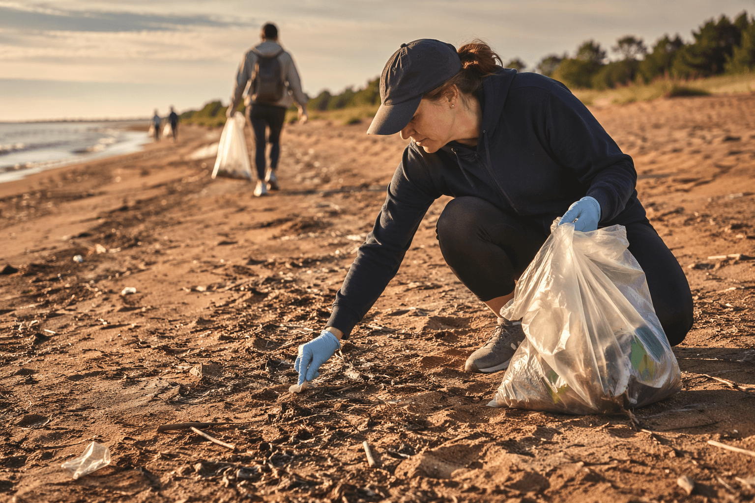 Volunteers clean up Park Point after Fourth of July crowds