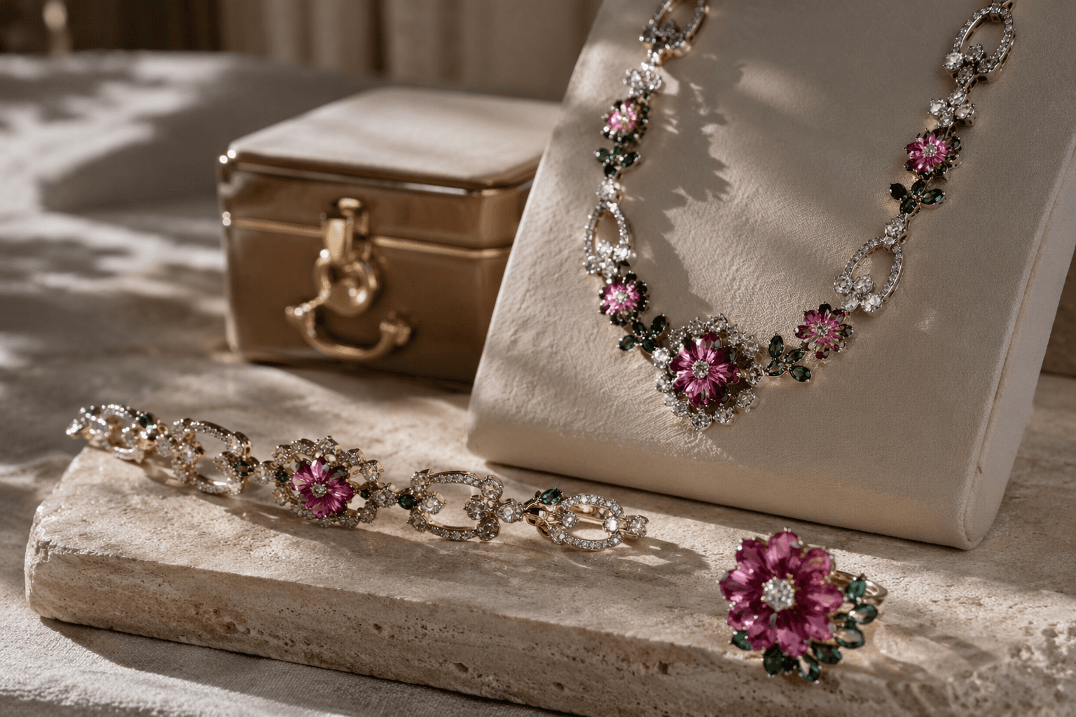 Gucci high jewelry leans on floral and nautical motifs, vivid stones