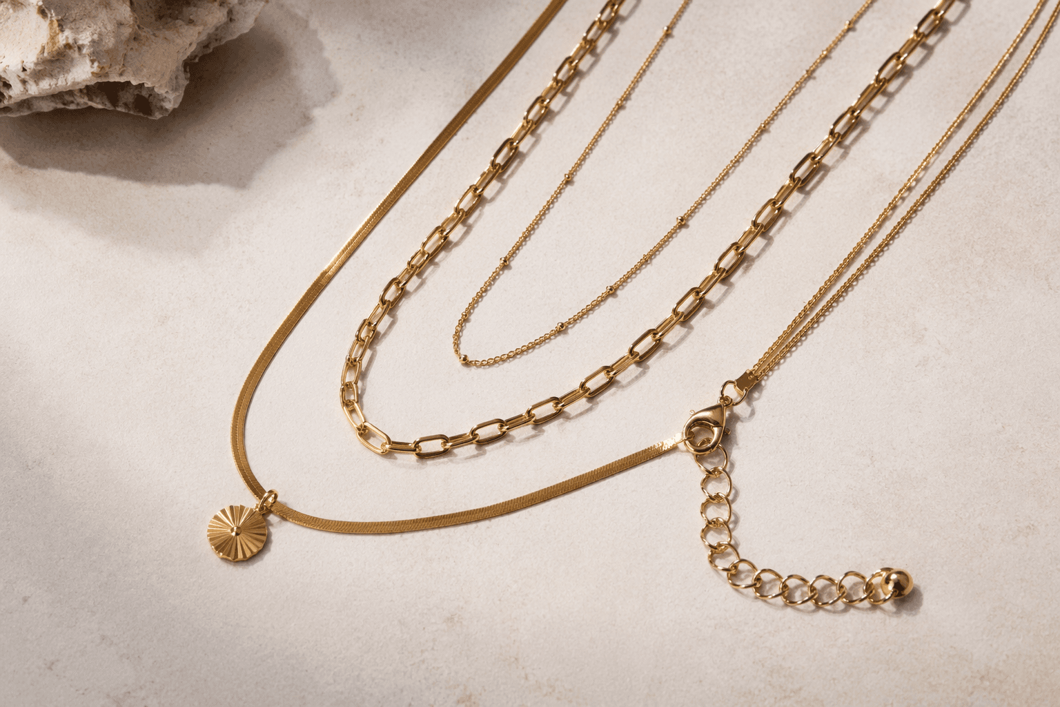 Missoma chain lengths and extenders solve necklace layering fit