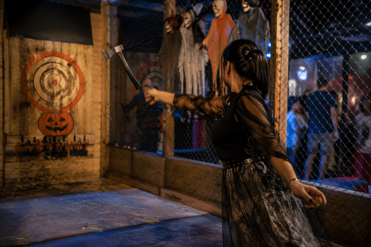 Craft Axe Throwing Columbia hosts Halloween in July social night