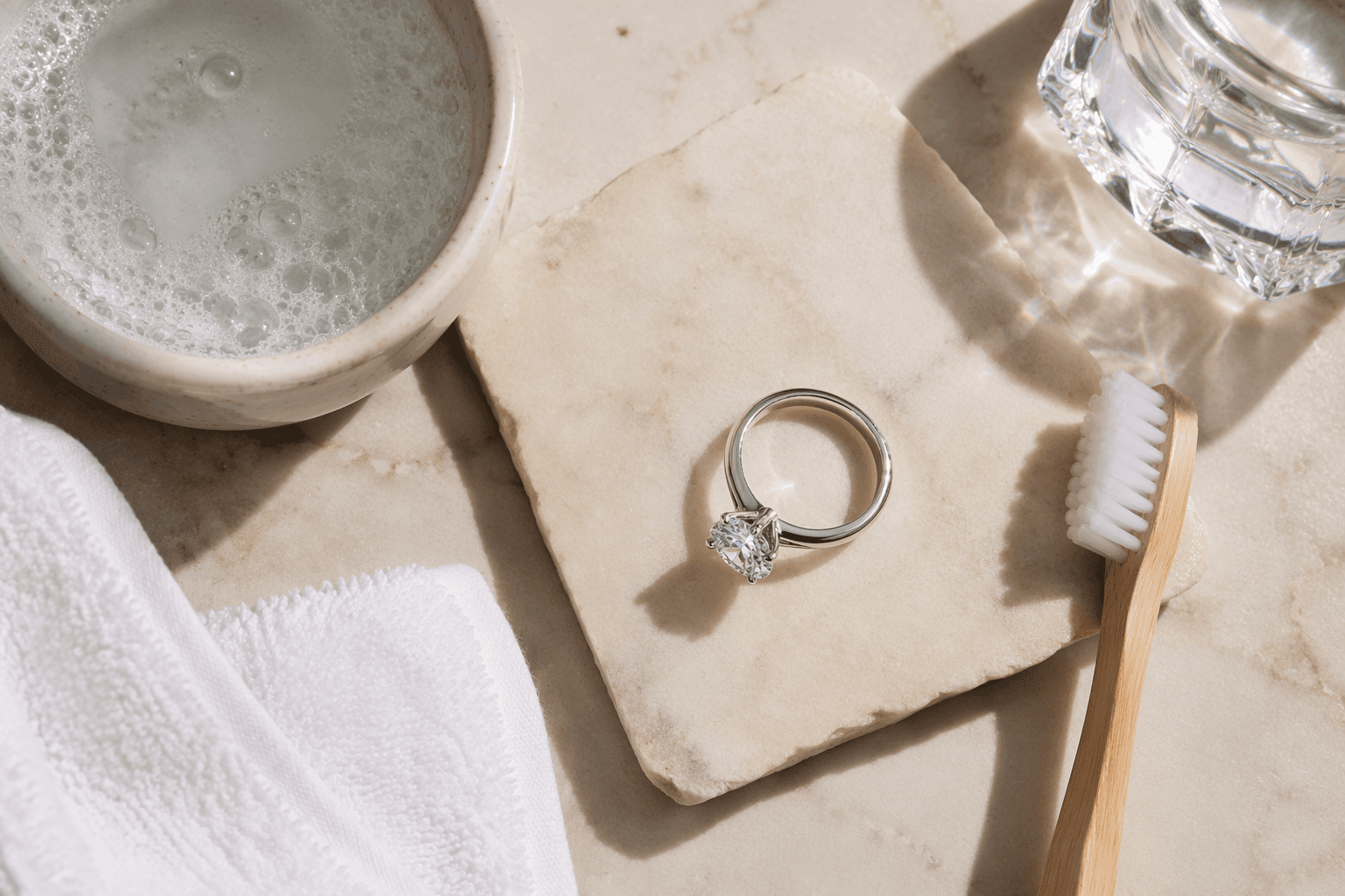 How to clean moissanite, remove oil film and restore sparkle