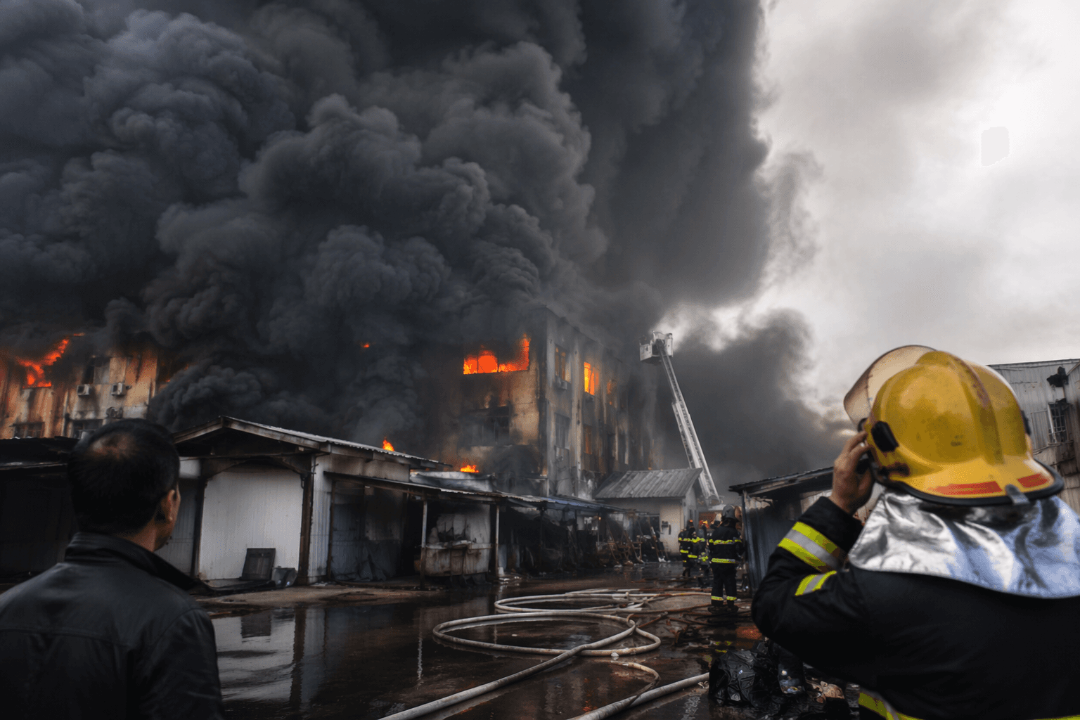 China shoe factory fire kills at least 28, huge flames engulf building