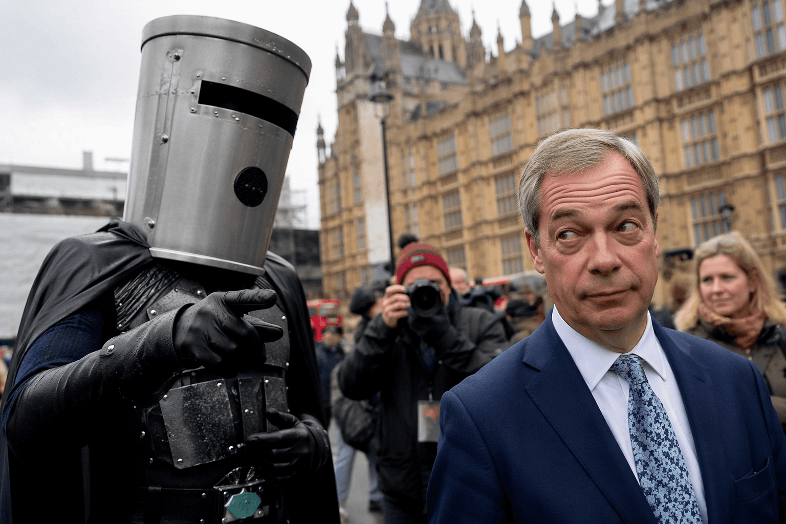 Count Binface takes on Nigel Farage amid Reform UK finance scrutiny