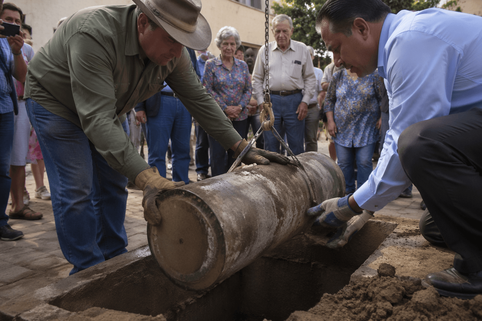 Del Rio opens 1998 flood time capsule at civic center