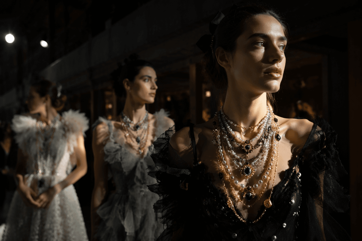 Chanel couture makes a case for bold, layered necklace overload