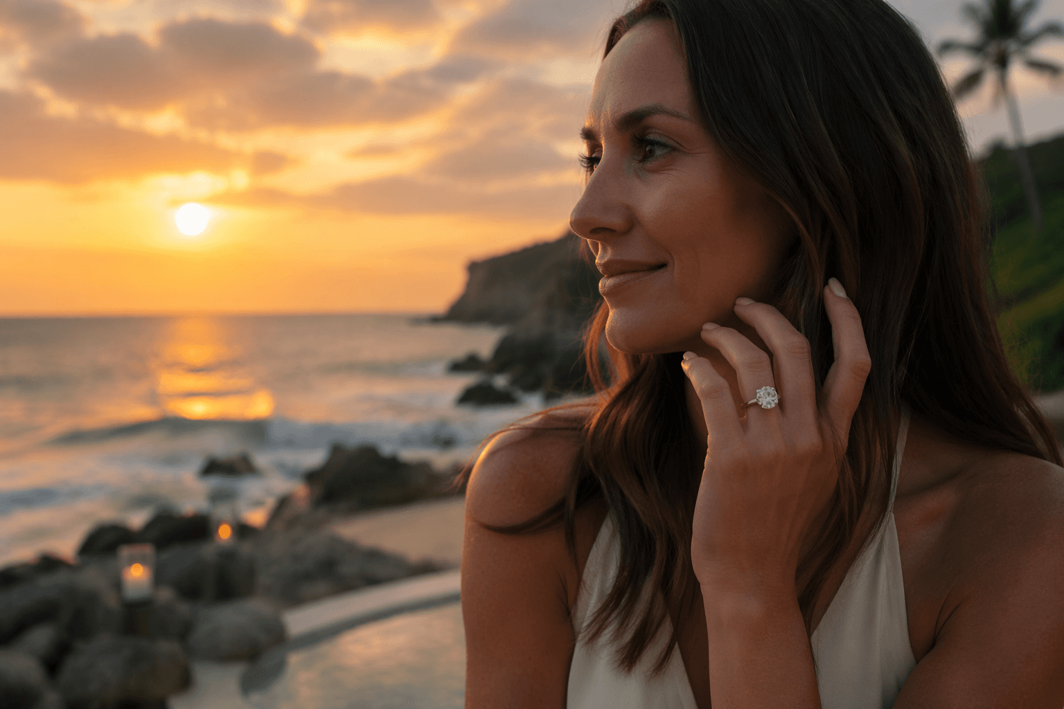 Catt Sadler reveals 5-carat diamond engagement ring after Mexico proposal
