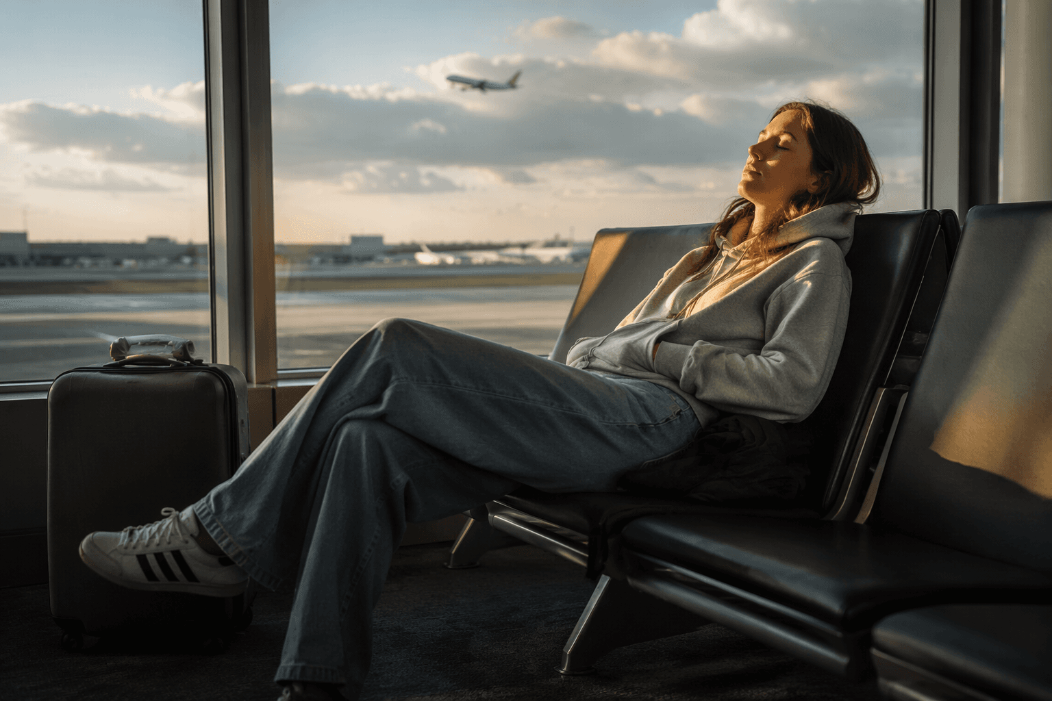 Gap’s under-$100 sweatpant jeans make long flights feel easier