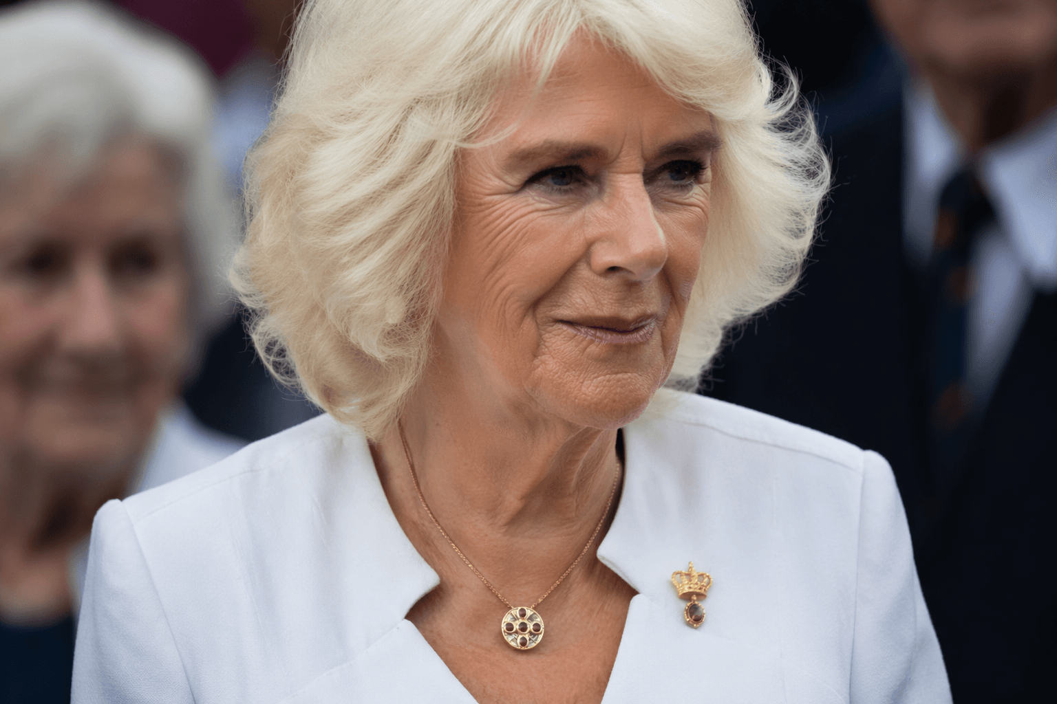 Queen Camilla wears custom ruby pendant honoring five grandchildren at Wimbledon