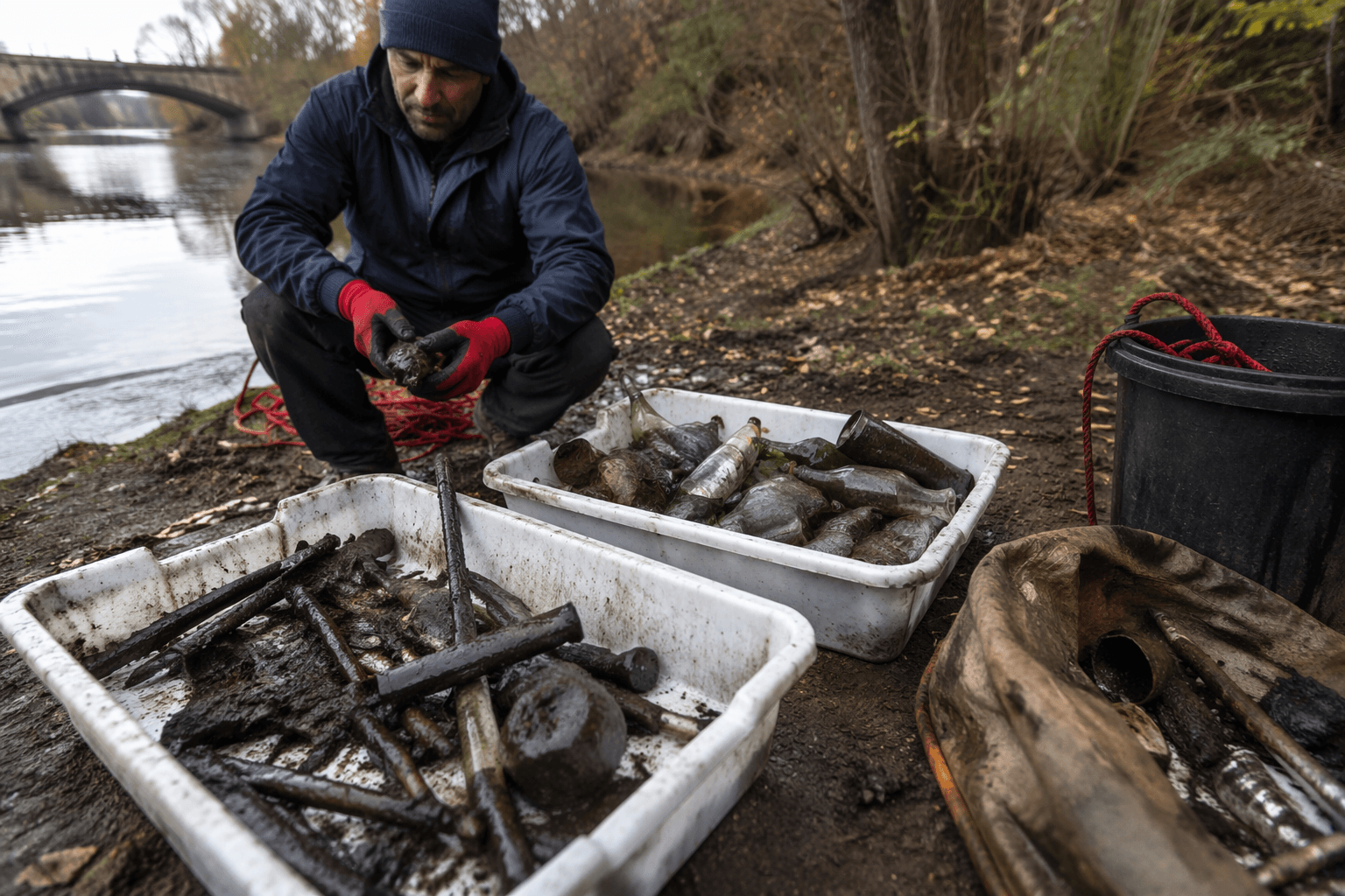 Magnet fishing finds need sorting, recycling, and safe disposal