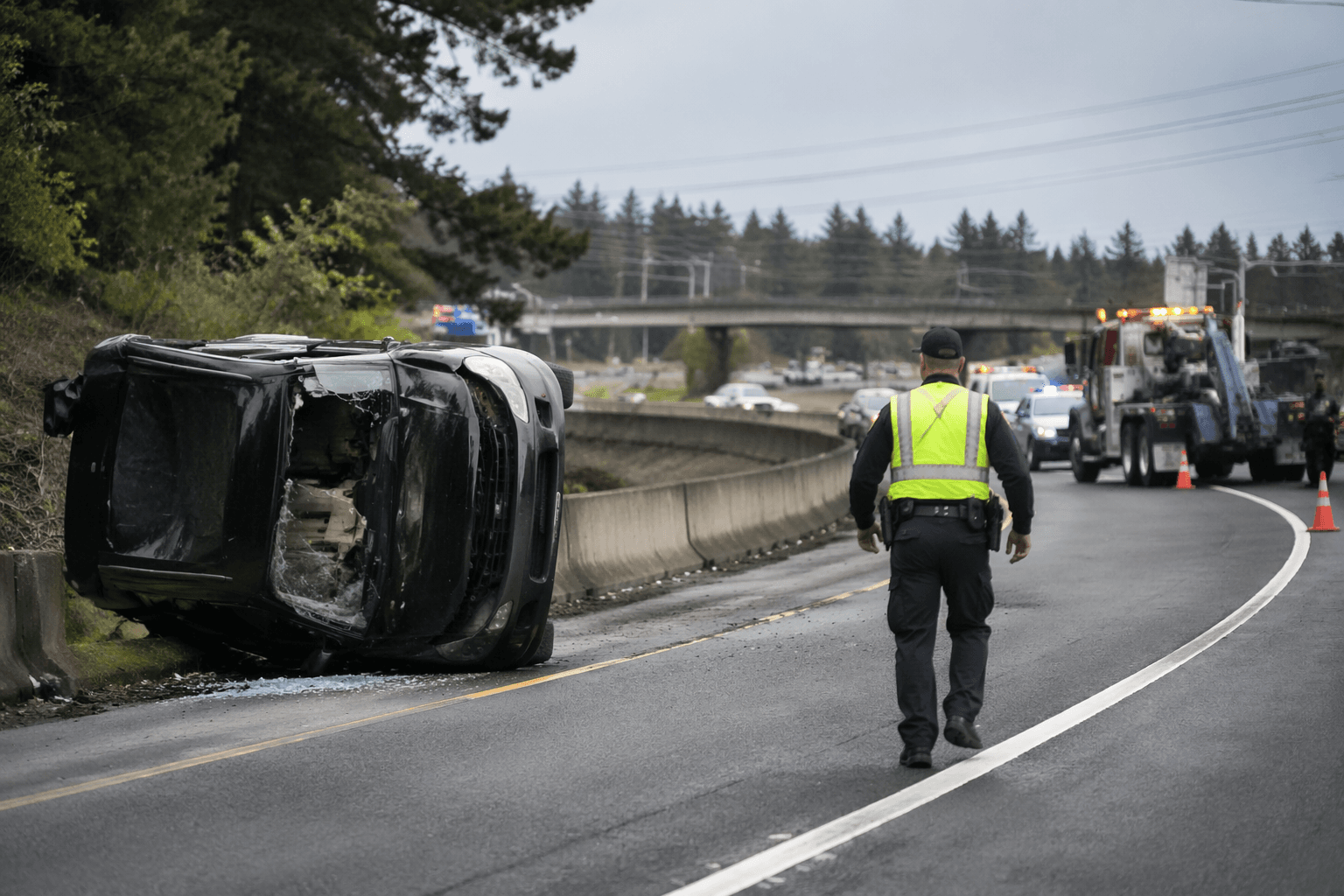 Crash on Coburg Beltline on-ramp sends one to hospital, closes traffic
