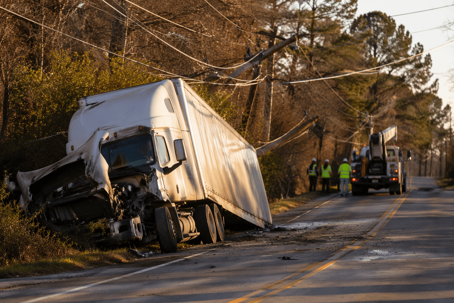 Tractor-trailer crash knocks out power, closes Lees Chapel Road in Greensboro