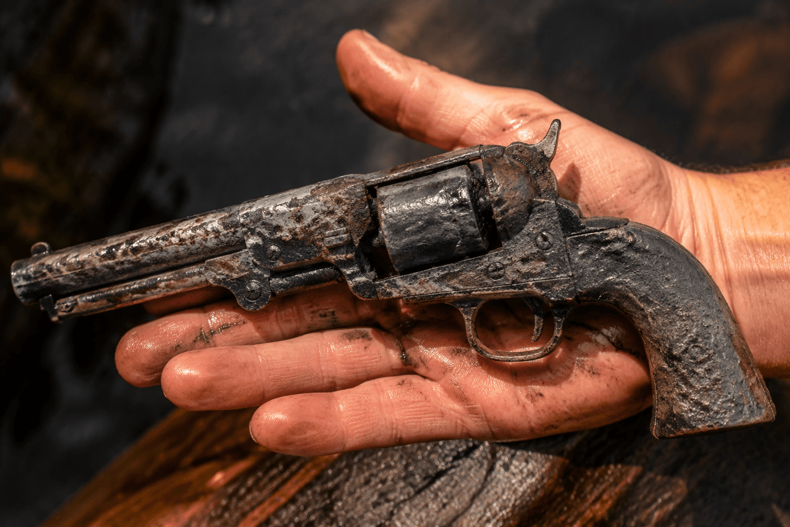 Magnet fishers recover 1851 Navy Colt revolver from Black River