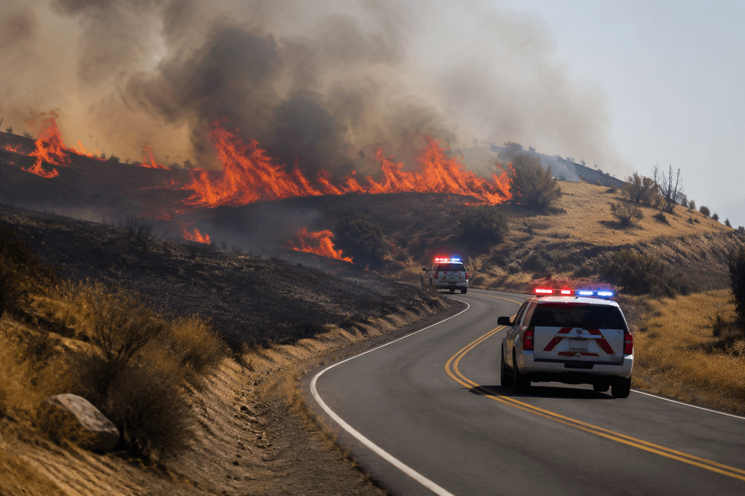 Vegetation fire burns along Highway 198 west of Coalinga