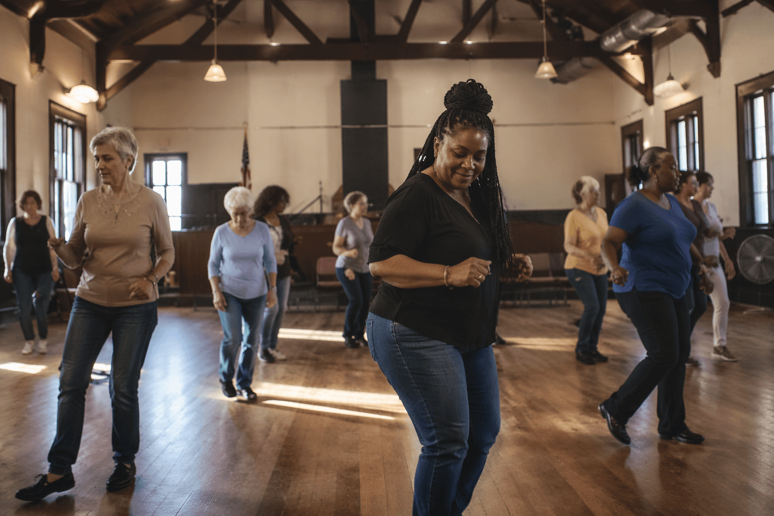 Allendale line dance class and can drive keep community connected