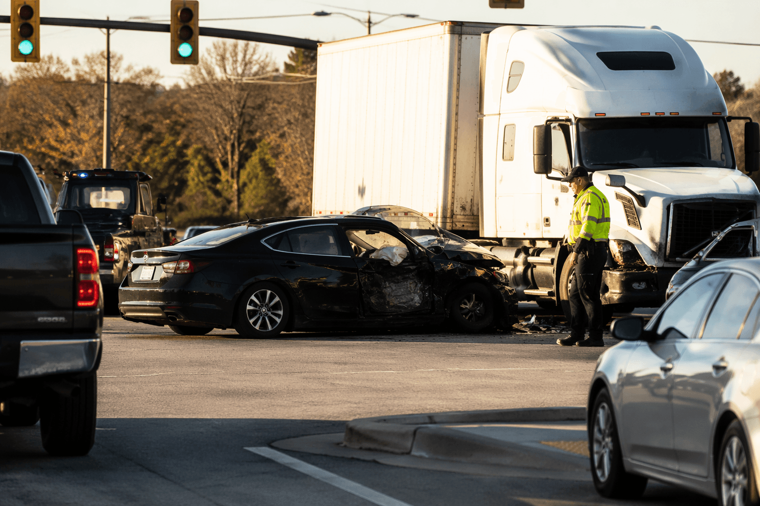 Tractor-trailer crash delays traffic at busy Cumming intersection