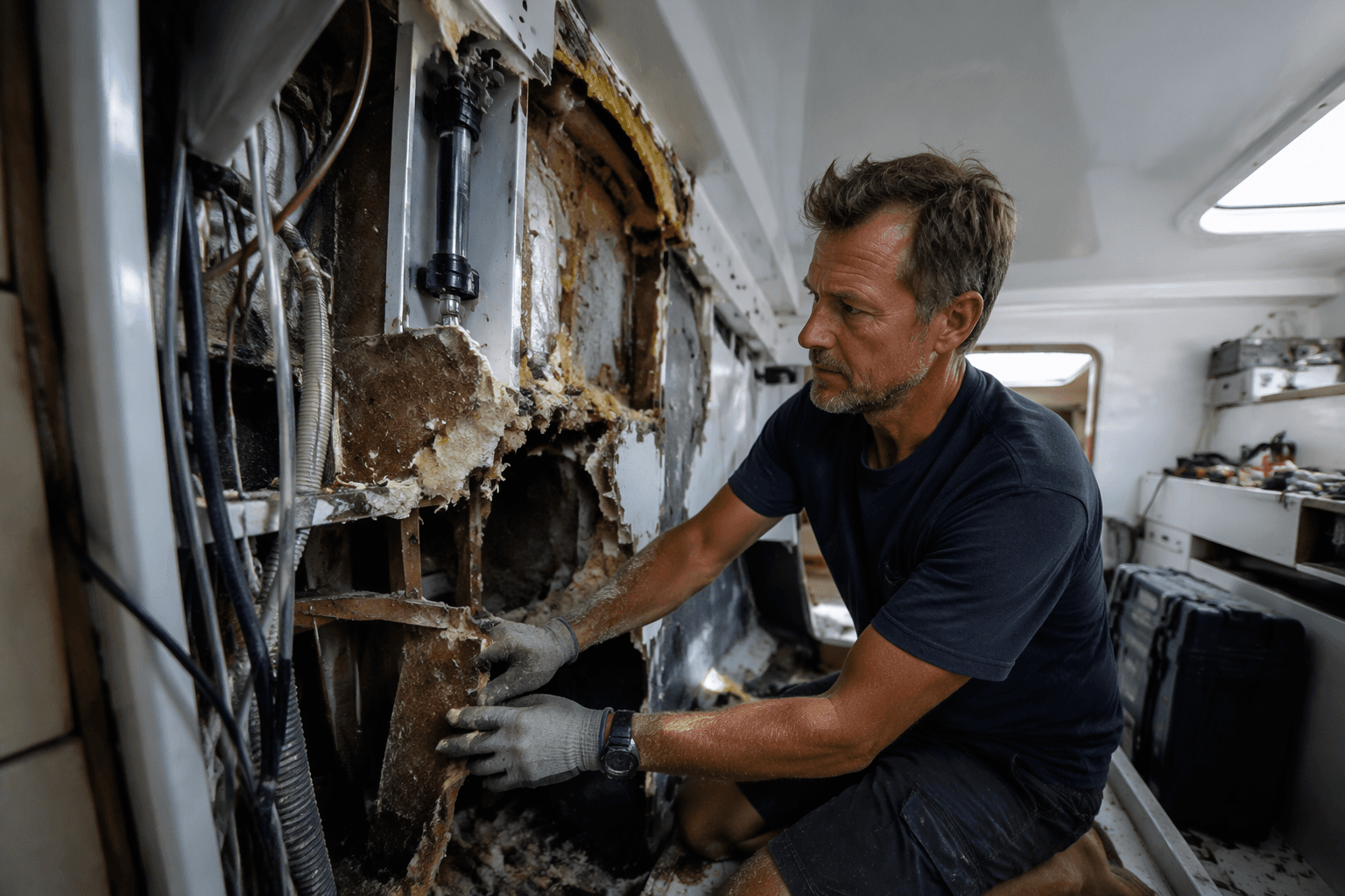 Owner turns damaged Lagoon 450 bulkhead into structural rebuild