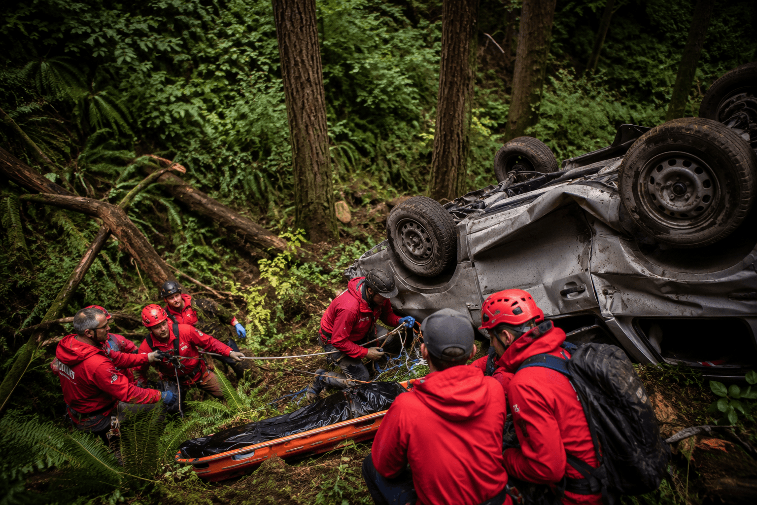 Whidbey Island SAR helps rescue four in forest rollover crash