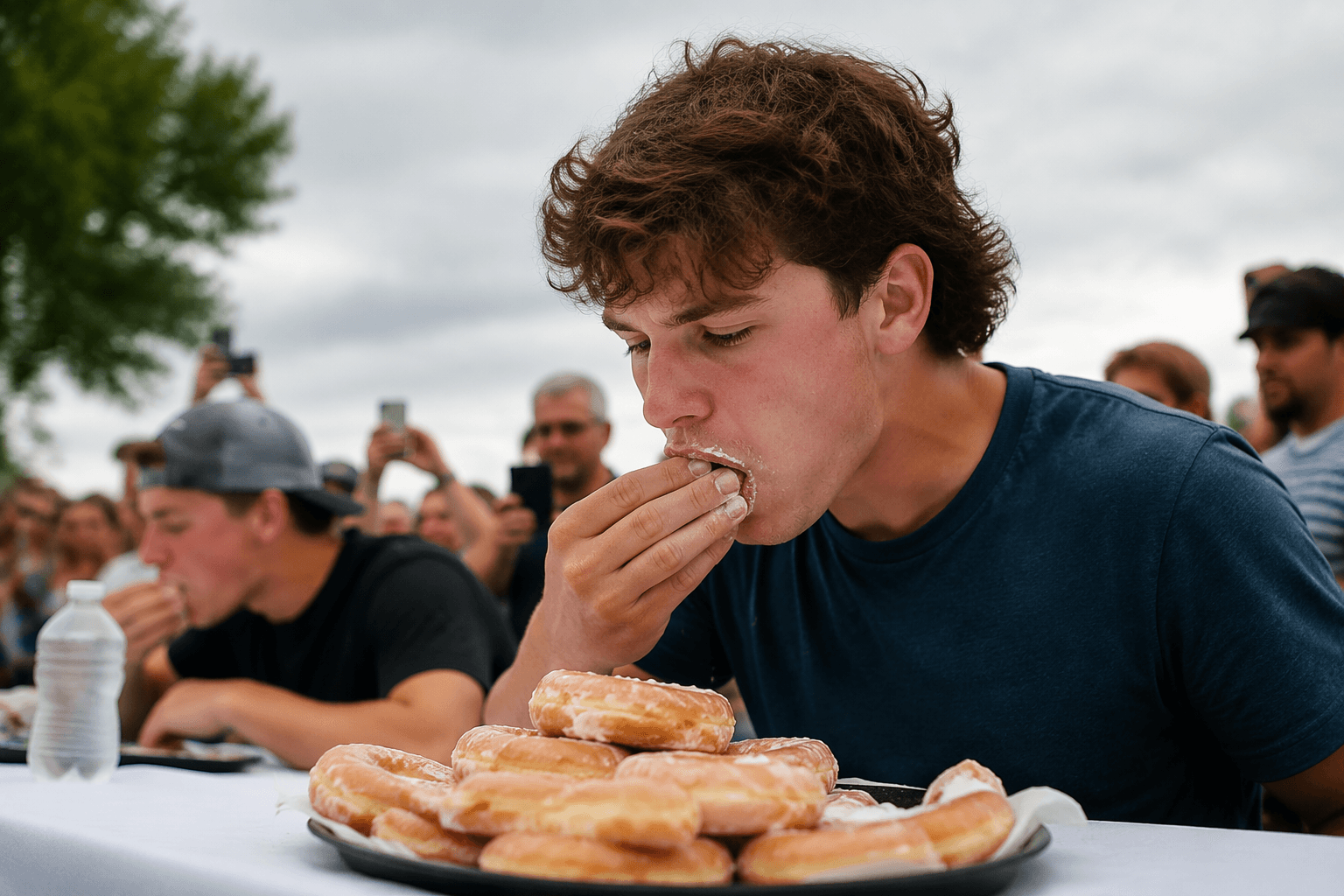 Newell man eats 11 donuts to win local contest