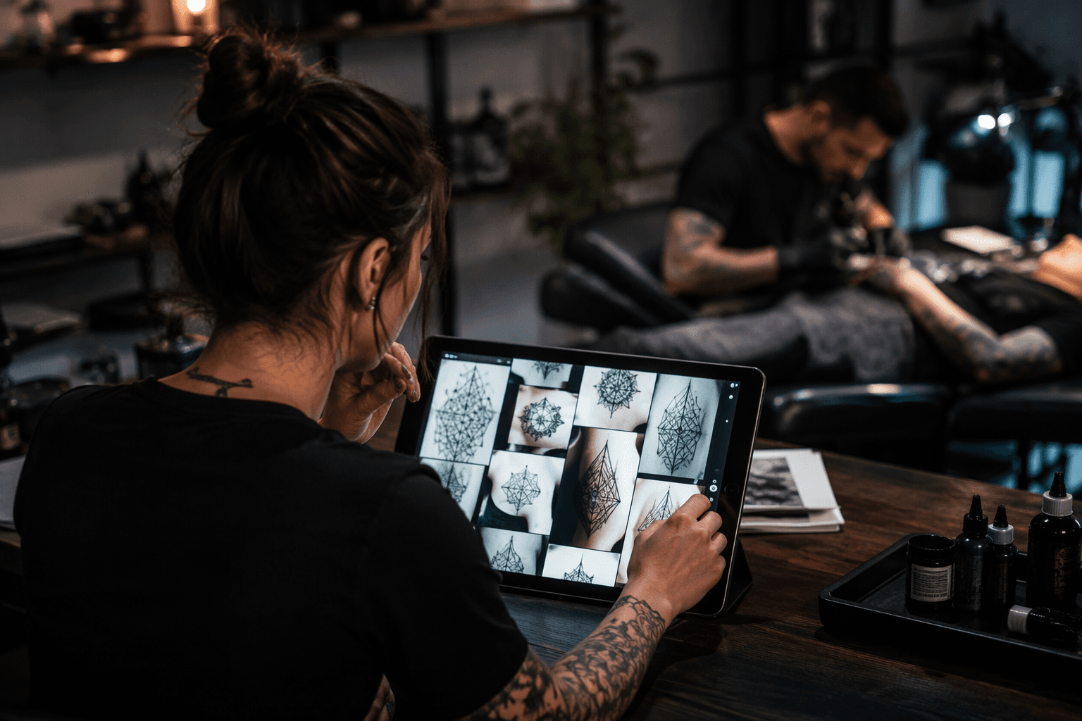 Studio Thirteen uses filterable portfolios to match geometric tattoo clients