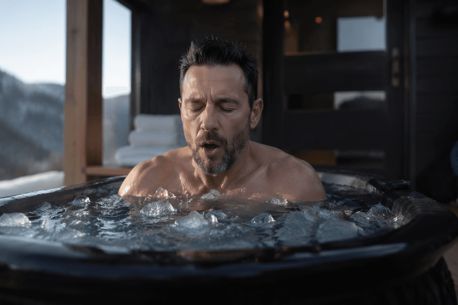 Ice baths may get easier as the body habituates to cold