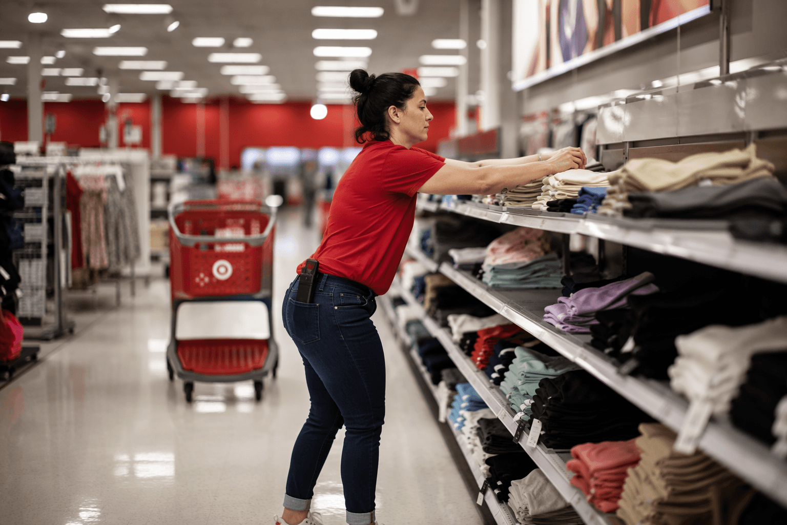 Target closing team members reset stores for the next day