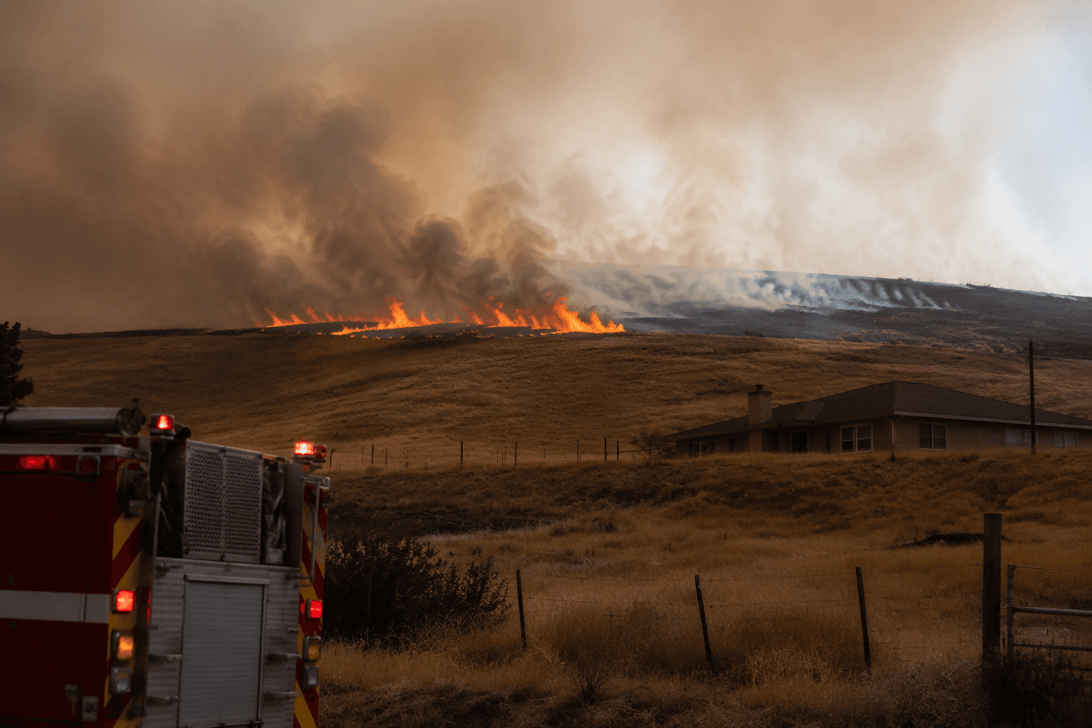 Burr Fire south of Dinsmore grows to 5 acres, threatens structure