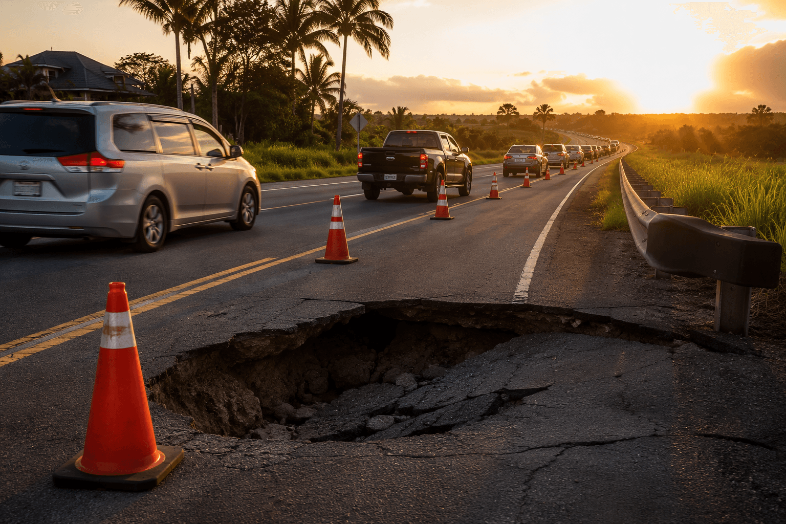 Sinkhole investigation closes lane on Kaumualii Highway near Lawai