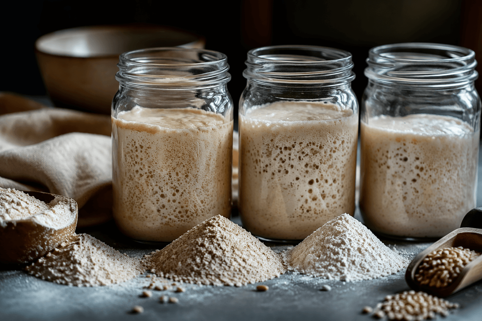 How flour choice changes sourdough starter speed, aroma, and consistency