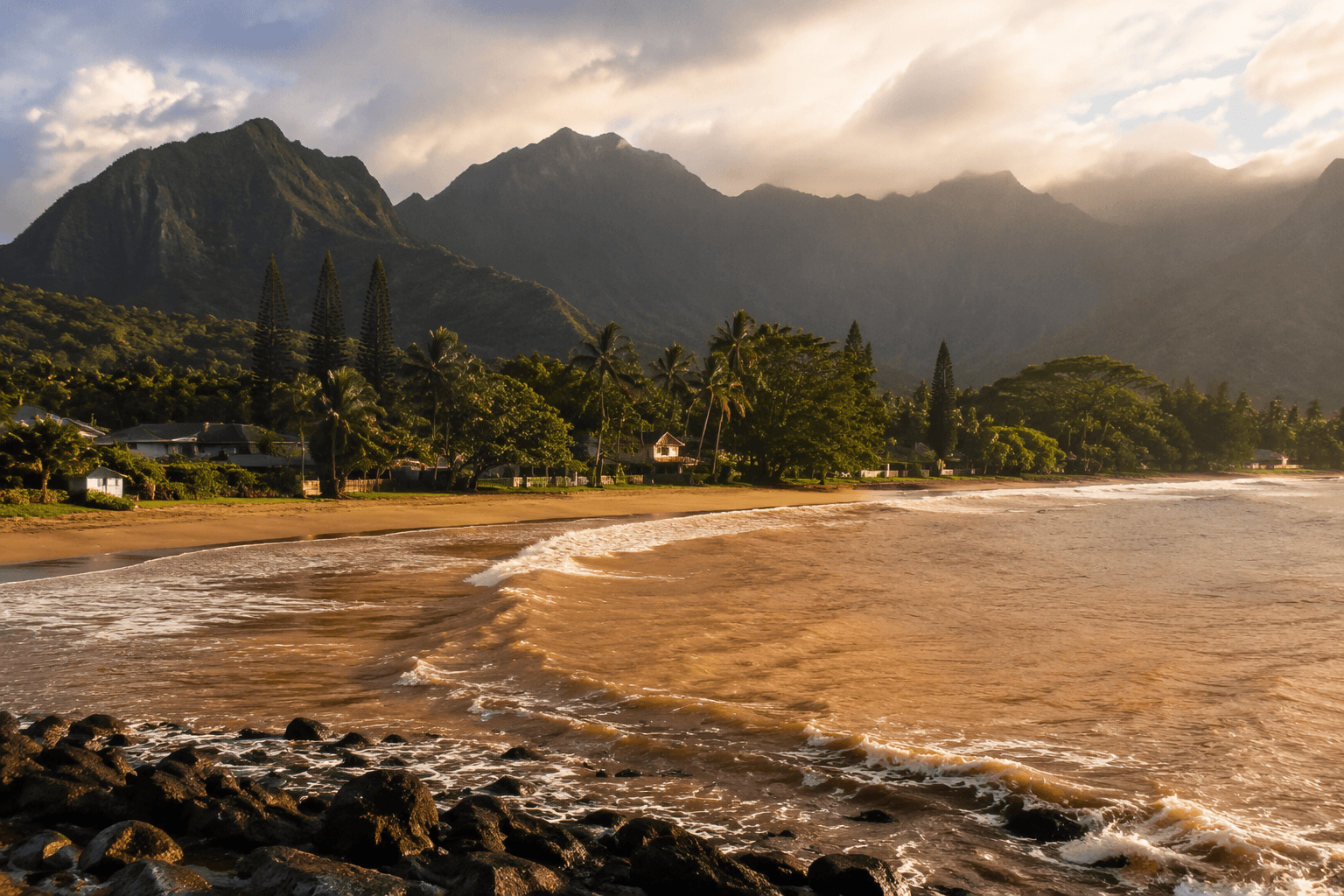 Brown water advisory keeps swimmers out of Hanalei Bay